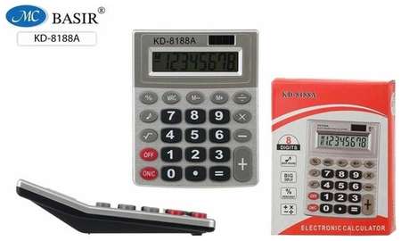Калькулятор настольный 8-разрядный KD-8188A 2 питания 145*115 (серебристый корпус) (картонная упаковка) (6650) 19848594123845