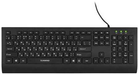 Клавиатура SunWind SW-KB300, USB, c подставкой для запястий, черный [1611549] 19848597753253