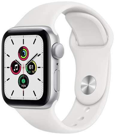 Умные часы Apple Watch Series SE Gen 1 44 мм Aluminium Case GPS, серебристый/белый 19848598564634