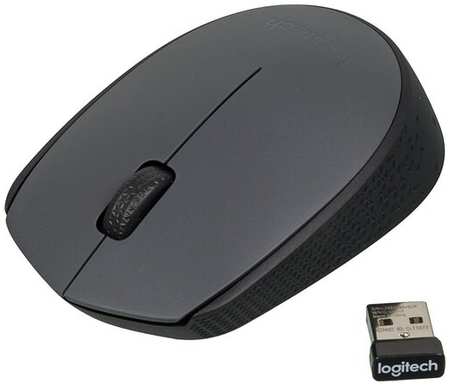 Мышь LOGITECH M170, беспроводная, USB, серый и черный (910-004646) 19848598711480