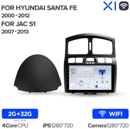 Штатная магнитола Teyes X1 Wi-Fi Hyundai Santa Fe SM 2000-2012 9″