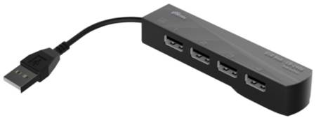 USB-концентратор Ritmix CR-2406, разъемов: 4, 10 см, черный 19848600045652