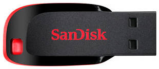 Флешка SanDisk 64GB CZ50 Cruzer Blade, черно-красная 19848602516901