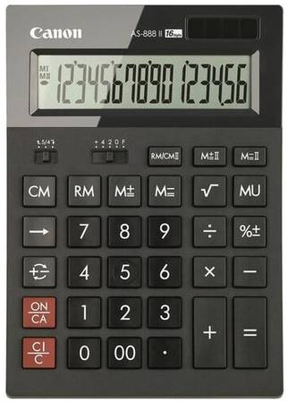 Калькулятор бухгалтерский Canon AS-888, черный 19848603067173