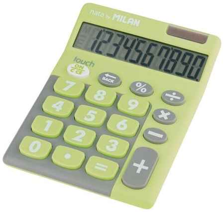 Калькулятор Milan 10-разрядный, в чехле, двойное питание, салатовый (150610TDGRBL)