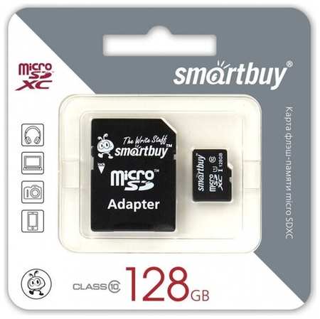 RIPO Карта памяти MicroSD ″Smart Buy″ +SD адаптер, 128 Гб 19848614947457