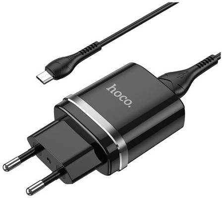 Сетевое зарядное устройство Hoco N1 Ardent + кабель microUSB, 12 Вт, черный 19848618012878