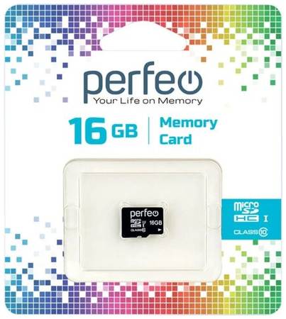 Карта памяти Perfeo microSD 16GB (Cl10) без адаптера 19848625402484