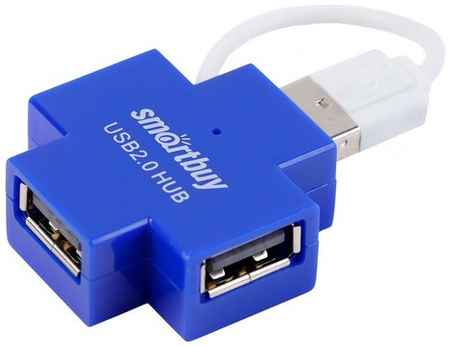 USB 2.0 Хаб Smartbuy 6900, 4 порта, голубой (SBHA-6900-B) 19848628470306