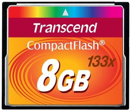 Карта памяти Transcend Compact Flash 8 ГБ Class 10, V10, A1, UHS-I U1, R/W 20/18 МБ/с, 1 шт., оранжевый 19848636062019