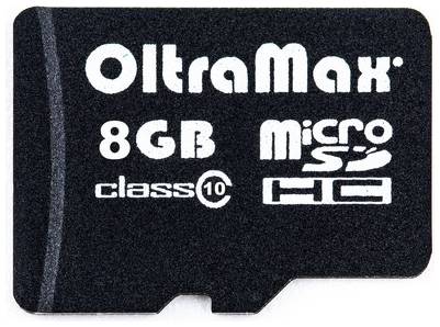 Карта памяти OltraMax microSDHC 8 ГБ Class 10, V10, A1, UHS-I U1, 1 шт., черный 19848636063135