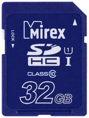 Карта памяти Mirex SDHC 32 ГБ, V10, A1, UHS-I, R/W 104/45 МБ/с, 1 шт., синий