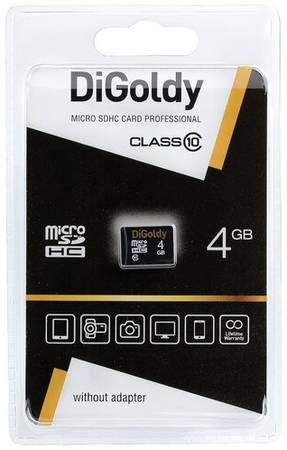 Карта памяти Digoldy microSDHC 4 ГБ Class 10, V10, A1, UHS-I U1, 1 шт., черный 19848636063173