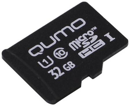 Карта памяти Qumo microSDHC 32 ГБ Class 10, V10, A1, UHS-I, R 90 МБ/с, 1 шт., черный 19848636063190