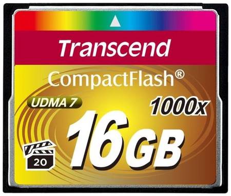 Карта памяти Transcend Compact Flash 16 ГБ Class 10, V10, A1, UHS-I U1, R/W 160/120 МБ/с, 1 шт., черный 19848636063450