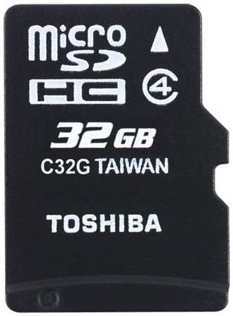 Карта памяти Toshiba microSDHC 32 ГБ Class 4, адаптер на SD
