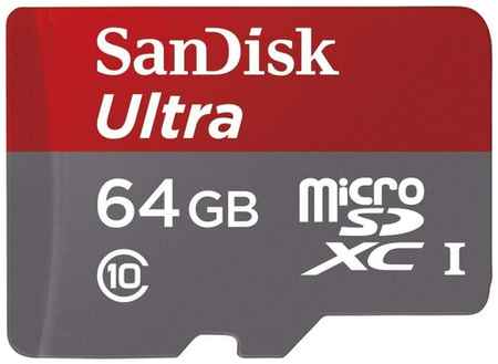 Карта памяти SanDisk microSDXC 64 ГБ Class 10, UHS-I, R 48 МБ/с, адаптер на SD, 1 шт. 19848636063903
