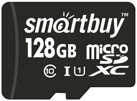 Карта памяти SmartBuy microSDXC 128 ГБ Class 10, V10, A1, UHS-I U1, R 80 МБ/с, адаптер на SD, 1 шт., черный 19848636065001