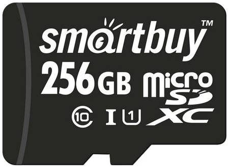 Карта памяти SmartBuy microSDXC 256 ГБ Class 10, V60, A1, UHS-I U1, R/W 90/67 МБ/с, адаптер на SD, 1 шт., черный 19848636065002