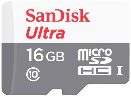 Карта памяти SanDisk microSDHC 16 ГБ Class 10, V10, A1, UHS-I, R 80 МБ/с, 1 шт., белый/серый 19848636065253