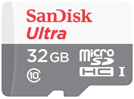 Карта памяти SanDisk microSDHC 32 ГБ Class 10, V10, A1, UHS-I U1, R 80 МБ/с, 1 шт., белый