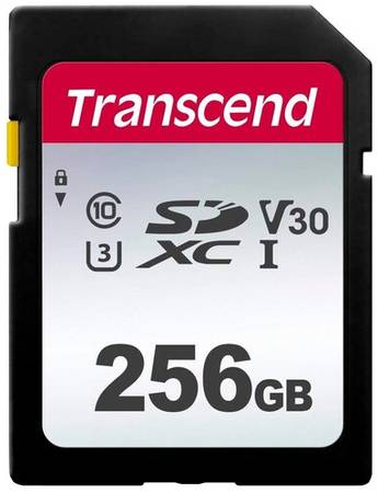 Карта памяти Transcend SDXC 256 ГБ Class 10, V30, UHS-I U3, R/W 100/40 МБ/с, 1 шт., черный 19848636065614