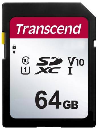 Карта памяти Transcend SDXC 64 ГБ Class 10, V10, A1, UHS-I, R/W 100/20 МБ/с, 1 шт., черный