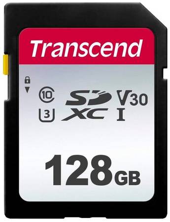 Карта памяти Transcend SDXC 128 ГБ Class 10, V10, A1, UHS-I, R/W 100/25 МБ/с, 1 шт., черный