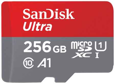 Карта памяти SanDisk microSDXC 64 ГБ Class 10, V10, A1, UHS-I, R 120 МБ/с, 1 шт., красный/серый 19848636065633