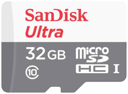 Карта памяти SanDisk microSDHC 32 ГБ Class 10, V10, A1, UHS-I, R 100 МБ/с, адаптер на SD, 1 шт., черный 19848636065711