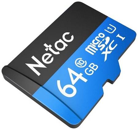 Карта памяти Netac microSD 64 ГБ Class 10, UHS-I, R 80 МБ/с, адаптер на SD, 1 шт., черный 19848636065792