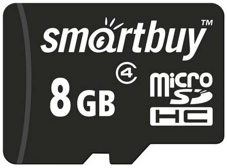 Карта памяти SmartBuy microSDHC 8 ГБ Class 4, A1, UHS-I U1, R 5 МБ/с, 1 шт., черный 19848636069308