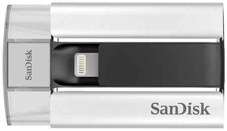 Флешка SanDisk iXpand USB 2.0/Lightning 128 ГБ, черный/серебристый 19848636073363