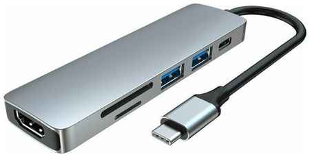 Mooko Переходник 6 в 1 Type-C to HDMI, USB 3.0*2, SD/TF, Type-C для Macbook 19848645466811