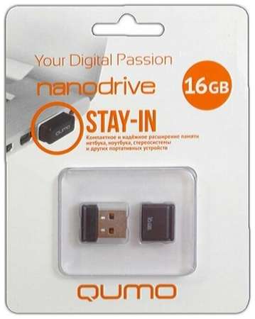 USB-накопитель Qumo 16GB, USB 2.0 (черный) 19848682624881