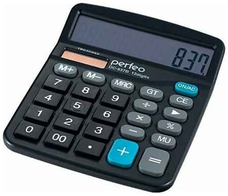 Настольный калькулятор Perfeo DC-837B (черный) 19848682677995
