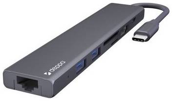 USB-концентратор Deppa USB Type-C 7 в 1 (73127), разъемов: 3, графит 19848683189669