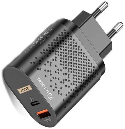 LS Сетевое зарядное устройство для телефона (ЗУ) / Быстрая зарядка QC 3.0 USB Type-C / USB-C Power Adapter 20W для мобильных устройств и док-станции 19848691864980