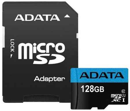 ADATA Карта памяти 128Gb - A-Data Premier - Micro Secure Digital XC Class 10 UHS-I AUSDX128GUICL10A1-RA1 с переходником под SD (Оригинальная!)