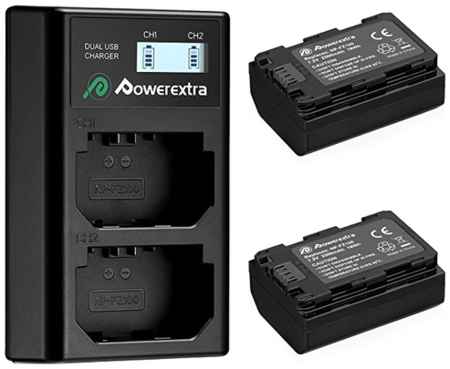 Зарядное устройство + 2 аккумулятора Powerextra NP-FZ100 для двух аккумуляторов Sony FZ100