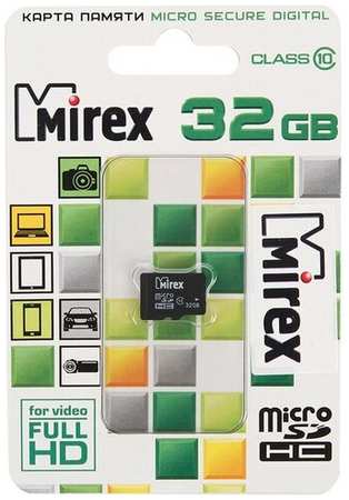 Карта памяти 32Gb - Mirex - Micro Secure Digital HC Class 10 13612-MC10SD32 (Оригинальная!) 19848727953324