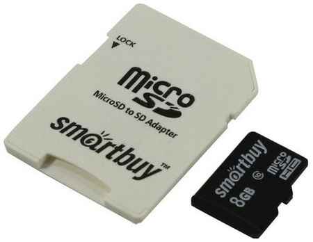Карта памяти SmartBuy (SB8GBSDCL10-01_С) microSDHC 8Gb Class10 + microSD--)SD Adapter 19848731797746
