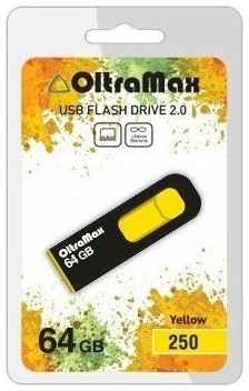 Флешка OltraMax 250 64GB Black/Yellow 19848731799423