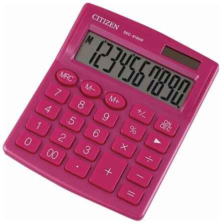 CITIZEN Калькулятор настольный citizen sdc-810nrpke, компактный (124х102 мм), 10 разрядов, двойное питание, розовый 19848739590344