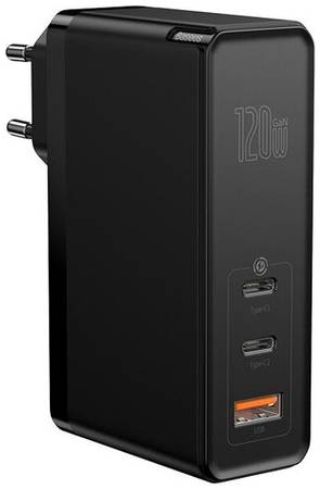 Зарядное устройство Baseus GaN2 Pro Quick Charger 2C+U 120W EU - черное (CCGAN-J01) (Кабель в комплекте: Baseus Xiaobai series fast charging Cable Type-C - Type-C 100W(20V/5A) 1м )