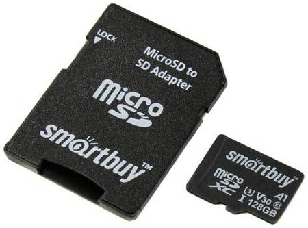 SmartBuy Карта памяти MicroSD 128GB Smart Buy Сlass 10 Advanced U3 V30 A1 (55/90 Mb/s)+ SD адаптер
