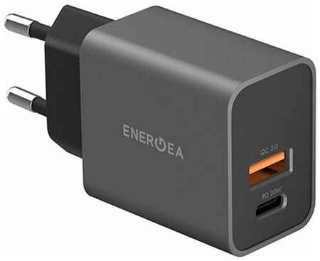 СЗУ EnergEA Ampcharge PD20+, USB-C PD20 +USB-A QC3.0 20W Gunmetal