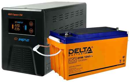 Интерактивный ИБП Энергия Гарант 750 в комплекте с аккумулятором Delta DTM 1265L 450 Вт/65 А*Ч