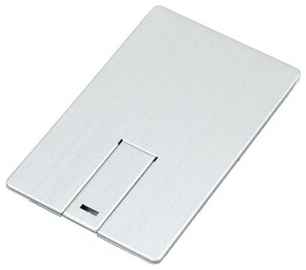 Раскладная металлическая флешка визитка кредитка для нанесения логотипа (64 Гб / GB USB 2.0 /Silver MetallCard2 apexto U504E кредитная карта)