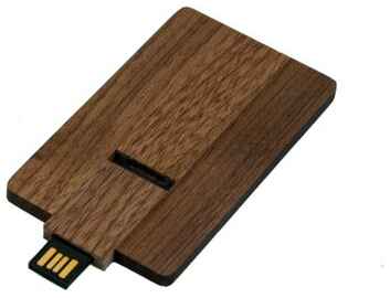 Centersuvenir.com Выдивижная флешка в виде деревянной карточки (4 Гб / GB USB 2.0 Красный/Red Wood-Card1 Flash drive) 19848756351593
